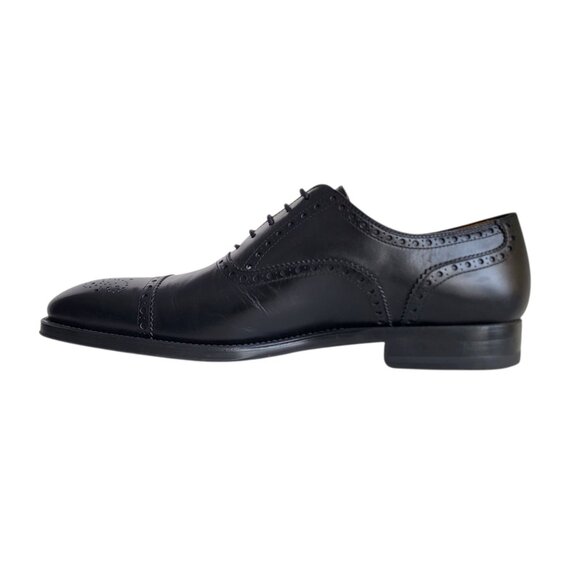 Magnanni Medallion Toe Oxfords in Black Men's Size 11.5 - Picture 3 of 9